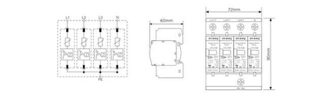 LY2-C40電涌保護(hù)器尺寸參數(shù)