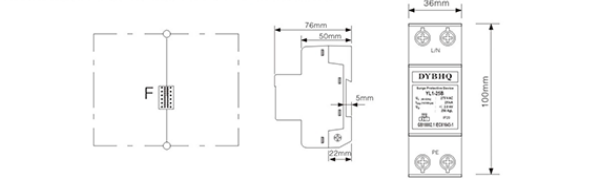 LY1-25B電涌保護器結(jié)構(gòu)尺寸